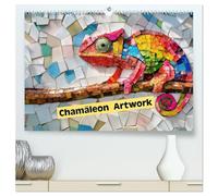 Chamäleon Artwork (hochwertiger Premium Wandkalender 2026 DIN A2 quer), Kunstdruck in Hochglanz: Farben. Formen. Vielfalt