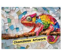 Chamäleon Artwork (Wandkalender 2026 DIN A3 quer), CALVENDO Monatskalender: Farben. Formen. Vielfalt