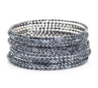 Chamak by Priya Kakkar Donna Sottile Contorto 12 Pezzi Braccialetto Set Gunmetal