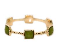 Chamak Di Priya Kakkar Bracciale A Bangle Testurizzato Con Gioielli Verde E Oro