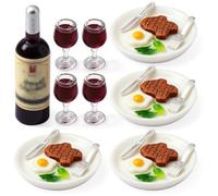CHAMBERY 1:12 Scala Cena Cibo Vino Bistecca Casa delle Bambole Miniatura