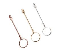 CHAMEEN Set di 3 anelli per sigarette, stile retrò, in metallo, per uomo e donna, per proteggere le dita, Oro bianco