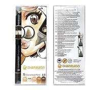 Chameleon Art Products - 5 pennarelli permanenti a Base di Alcol; Toni Pelle