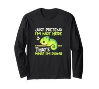 Chameleon Not Here Funny Animal Quote for Antisocial Maglia a Manica