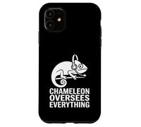 Chameleon sovrintende a tutto ciò che ascolta divertente lucertola Custodia per iPhone 11