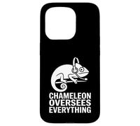 Chameleon sovrintende a tutto ciò che ascolta divertente lucertola Custodia per iPhone 15 Pro