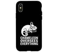 Chameleon sovrintende a tutto ciò che ascolta divertente lucertola Custodia per iPhone X/XS