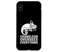 Chameleon sovrintende a tutto ciò che ascolta divertente lucertola Custodia per iPhone XS Max