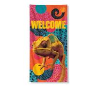 Chameleons - Striscione per porta di benvenuto, design vivace e colorato con fauna selvatica per decorazioni natalizie per la casa, tropicale per interni ed esterni, 91 x 183 cm