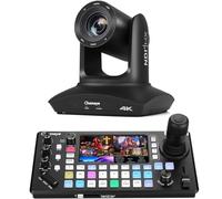 Chameye Telecamera PTZ 4K con NDI, Tracciamento AI-Automatico, Zoom Ottico 20X (Zoom ibrido 30x), Certificazione NDI HX, HDMI/USB 3.0/LAN, C420T+ M500 Mixer video 4K con joystick 4D