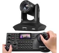 Chameye Telecamera PTZ 4K con NDI, Tracciamento AI-Automatico, Zoom Ottico 20X (Zoom ibrido 30x), Certificazione NDI HX, HDMI/USB 3.0/LAN, C420T+ Controller PTZ NDI E300