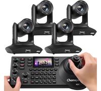 Chameye Telecamera PTZ 4K con NDI, Tracciamento AI-Automatico, Zoom Ottico 20X (Zoom ibrido 30x), Certificazione NDI HX, HDMI/USB 3.0/LAN, C420Tx4+ Controller PTZ NDI E300