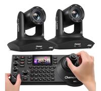 Chameye Telecamera PTZ 4K con NDI, Tracciamento AI-Automatico, Zoom Ottico 20X (Zoom ibrido 30x), Certificazione NDI HX, HDMI/USB 3.0/LAN, C420Tx2+ Controller PTZ NDI E300