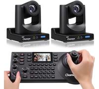 Chameye Telecamera PTZ NDI Kit, 20x Zoom ottico, AI Tracciamento, 3G-SDI HDMI USB3.0, con 2* Telecamere NDI PTZ 20x + Controller PTZ per eventi educativi di culto in chiesa, C720Nx2+E300 - K220N