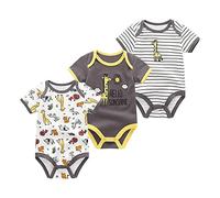 Chamie Body per neonati a maniche corte, monopezzo, per neonati e bambine da 0 a 12 mesi, confezione da 3, Colore 6, 0-3 Months