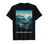 Chamonix Monte Bianco Alpi francesi Alpi Montagna Retro Maglietta