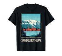 Chamonix Monte Bianco Monte Bianco Viaggi Alpine Art Maglietta
