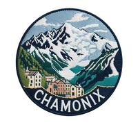Chamonix, toppa ricamata con Monte Bianco, da applicare con ferro da stiro o da cucire, 7,6 cm, da viaggio, Alpi francesi, souvenir, Europa