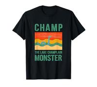 Champ The Lake Champlain Monster Retro Grafica Colorata Maglietta