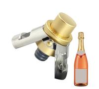 Champagne Bottle Stoppers - Stainless Steel Sparkling Wine Plug | Press Leak Proof Bubble Retaining Saver With Built In Pump Double Handle For Bar Kitchen Wedding