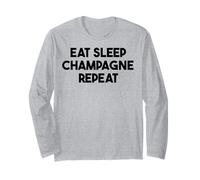Champagne Divertente - Eat Sleep Champagne Repeat Maglia a Manica