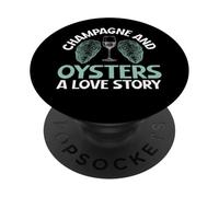 Champagne e ostriche un'ostrica storia d'amore PopSockets PopGrip Adesivo