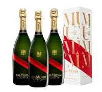 Champagne G.H. Mumm Grand Cordon Brut con Astuccio | Champagne Pinot Nero e Chardonnay | Confezione da 3 Bottiglie da 750ml in Giftbox