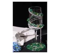 Champagne Goblet Blue Broken Diamond Wedding Toast Cup DIY Material Handmade Engagement Gift Decoration(Light Yellow)