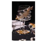 Champagne Goblet Blue Broken Diamond Wedding Toast Cup DIY Material Handmade Engagement Gift Decoration(Grey)