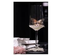 Champagne Goblet Blue Broken Diamond Wedding Toast Cup DIY Material Handmade Engagement Gift Decoration(Dark Khaki)
