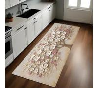 Champagne Tappeto Cucina 50x180 cm Albero della vita in rilievo 3D Lavabile Multiuso Resistente Passatoia Cucina Antimacchia Sotto Lavandino Fornelli