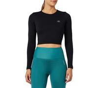 Champion Athletic Athletic C-Sport W - Rib Seamless L-S Crewneck Top T-Shirt, Nero, Donna FW23