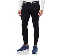 Champion Athletic C-Sport Quick Dry Logo on Waist 7/8 Leggings, Nero, S Uomo