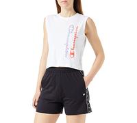 Champion Athletic C-Sport Quick Dry Vertical Logo S/S Canotta, Bianco, S Donna