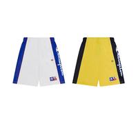 Champion Legacy Retro Sport-Lateral Colorblock PolyWarpKnit Bermuda Pantaloncini, Bianco/Blu Elettrico, M Uomo