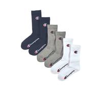 Champion, Core- Junior 6PP Crew, Calze, Unisex - Bambini e ragazzi, Multicolore (Blu Marino/Bianco/Grigio Melange Chiaro), 31-34 EU