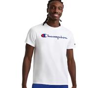 Champion, Classic Graphic T-Shirt, Soft And Comfortable T-Shirts for Men, Script Logo (Reg. Or Big & Tall), Bianco, S Uomo