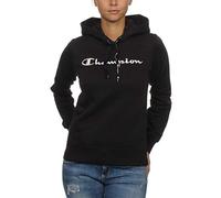 Champion Classic Logo & Allover C-Logo Hooded Sweatshirt, Felpa con Cappuccio Donna, Nero, M