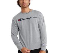 Champion Classic Long Sleeve T-Shirt, Standard Fit, Script & C Logo, Available in Regular And Big & Tall, Grigio Oxford, XL Uomo