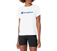 Champion, Classic Short Sleeve T-Shirt, Lightweight Tee for Women, Script Logo (Plus Size Available), Bianco, L Unisex-Adulto