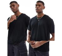 Champion Legacy-Icons 2 Pack Crewneck T-Shirt, Nero (Kk001), XXL (Pacco da 2) Uomo