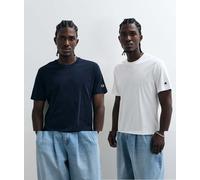 Champion - Core Heritage - Confezione da 2 T-shirt blu navy e bianca-Multicolore L