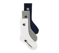 Champion Core- Junior 3PP Crew Calze, Bambini e ragazzi, Blu Marino, Bianco, Grigio Melange Chiaro, 27-29 EU