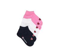 Champion Core Socks Junior Sneaker, Rosa, Bianco e Nero, 31-34 EU Unisex per Bambini e ragazzi, Pacco da 6