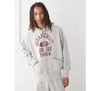 Champion - Felpa con cappuccio grigia con zip e grafica-Grigio XL