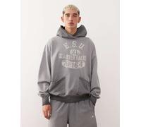 Champion - Felpa con cappuccio nero slavato con grafica 2XL