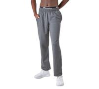 Champion Powerblend-Pantaloni in Pile con Fondo Aperto, Grigio, L Uomo