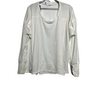 Champion GEAR Top Bianco A Maniche Lunghe Larga Da Donna - SMALL