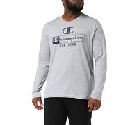 Champion Graphic Shop Authentic L-S T-shirt, Uomo, Grigio Melange Chiaro, S