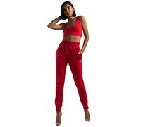 Champion Jogger Reverse Weave Pantaloni da Tuta, Logo Team Red Scarlet/C, M Uomo